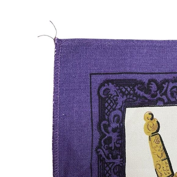 Vintage 1977 Lamont The Queen's Silver Jubilee Purple Cotton Tea Towel 29 x 14 - Picture 8 of 11